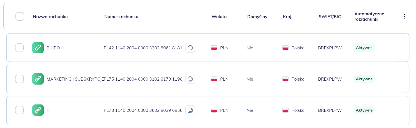 Connected bank accounts in Altera.app