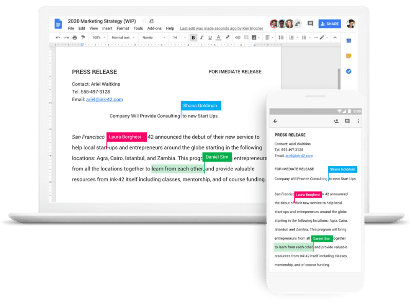 Praca zespołowa w aplikacjach biurowych Google Workspace Altera